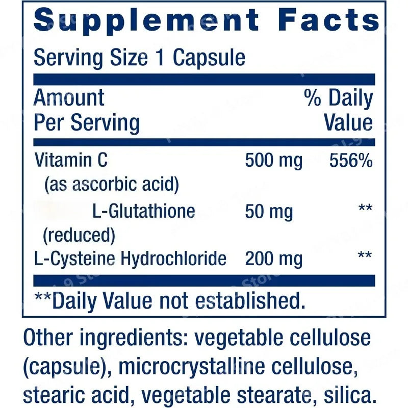 Glutathione Cysteine Vitamin C Antioxidant Supplement