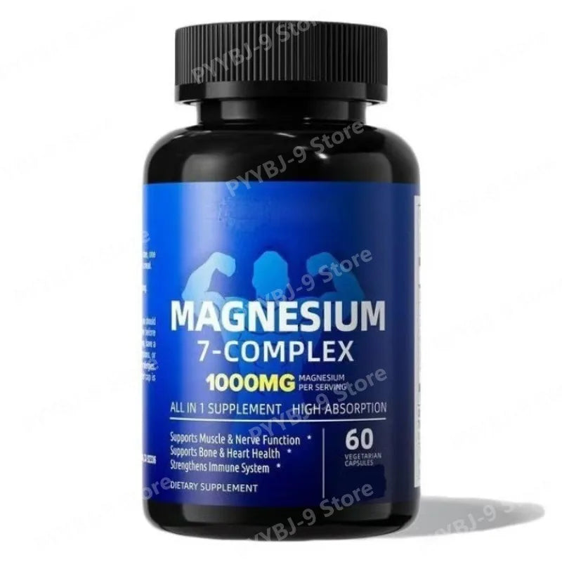Magnesium 7 Complex Supplement with Glycinate Citrate Malate Chelate